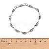 Brass Micro Pave Clear Cubic Zirconia Flower Link Chains Bracelets for Women LS-BJEW-B145-03-3