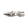 Brass Micro Pave Clear Cubic Zirconia Fold Over Clasps KK-R222-05P-1