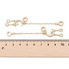 Rack Plating Moon & Star Brass Clear Cubic Zirconia European Safety Chains LS-KK-F879-24G-3