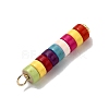 Dyed Synthetic Turquoise Column Pendants PALLOY-JF04536-02-5