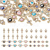 40Pcs 20 Styles Evil Eye Zinc Alloy Enamel Connector Charms ENAM-TA0001-37-1