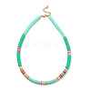 Handmade Polymer Clay Heishi Beaded Necklaces NJEW-JN02910-04-1