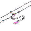Ion Plating(IP) 304 Stainless Steel Satellite Chain Necklace for Men Women NJEW-E076-01M-2
