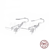 Rhodium Plated 925 Sterling Silver Earring Findings STER-F048-45P-1