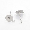 304 Stainless Steel Stud Earring Settings STAS-N036-03A-1