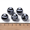 Opaque Striped Acrylic Beads MACR-S373-27B-10-4