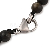 Natural Golden Sheen Obsidian Round Beads Bracelets & Necklaces Sets SJEW-L132-20-3