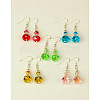 Dangle Glass Earrings EJEW-JE00779-1