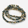 Electroplate Transparent Glass Beads Strands X-EGLA-A034-T6mm-O10-2
