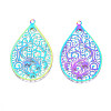 Ion Plating(IP) 201 Stainless Steel Filigree Pendants STAS-T057-57-2