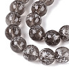 Transparent Half Spray Painted Glass Beads Strands GLAA-Q110-02A-11-3