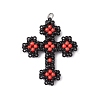 Seed Beads Beaded Charms PALLOY-MZ00358-02-1