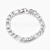304 Stainless Steel Figaro Chain Bracelets BJEW-L636-08C-P-1