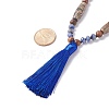 108 Mala Beads Necklace with Tassel NJEW-JN03791-5