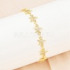 Brass Micro Pave Clear Cubic Zirconia Link Chain Bracelets for Women BJEW-A090-11E-G-3