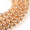 Electroplate Glass Beads Strands EGLA-Q062-8mm-A12-1