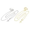 2Pcs 2 Colors Star Alloy Pendant Necklaces NJEW-JN05214-2