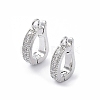 Rack Plating Brass Micro Pave Clear Cubic Zirconia Fold Over Clasps KK-A183-07P-1