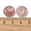Natural Strawberry Quartz Donut/Pi Disc Charms G-G142-02D-3