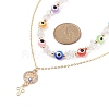 3Pcs 3 Style Natural White Moonstone & Resin Evil Eye Beaded Necklaces Set NJEW-JN04026-8