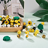 Kissitty 120Pcs 9 Styles Painted Natural Wood Beads WOOD-KS0001-18-15