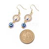 Crystal Rhinestone Dangle Earrings with Enamel Evil Eye EJEW-JE05012-02-4