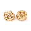 Brass Micro Pave Clear Cubic Zirconia Beads KK-S389-27G-2