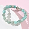 Natural Amazonite Round Beads Stretch Bracelets for Women BJEW-Z158-03I-03-3