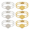 6Pcs 2 Colors Brass Bangle Makings FIND-GO0002-78-1