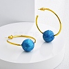 Round Brass Enamel Hoop Earrings for Women EJEW-Q391-35G-01-1
