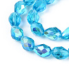 Transparent Electroplate Glass Beads Strands EGLA-N023-6x8mm-A07-3