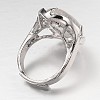 Adjustable Oval Gemstone Wide Band Rings RJEW-L062-01D-3