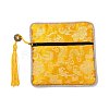 Chinese Brocade Tassel Zipper Jewelry Bag Gift Pouch ABAG-F005-02-1