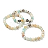 Natural Amazonite Beaded Stretch Bracelets BJEW-D446-C-31-1