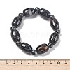 Natural Agate Bead Stretch Bracelets G-P570-01H-5