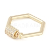 Rack Plating Brass Micro Pave Cubic Zirconia keychain Clasps KK-K374-03D-G-2