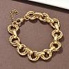 304 Stainless Steel Rolo Chain Bracelets for Women BJEW-S176-01G-B-1