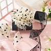2 Rolls 2 Colors Polyester Heart Flocking Ribbon OCOR-TA0002-78-7