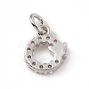 Brass Micro Pave Clear Cubic Zirconia Charms ZIRC-F132-55P-2