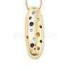 Brass Micro Pave Cubic Zirconia Letter Pendant Necklaces KK-Z069-01G-I-1