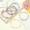 Natural Mixed Gemstone & ABS Plastic Pearl Beaded Stretch Bracelet BJEW-JB09520-4