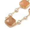 Faceted Square Glass Beads Bib Necklaces NJEW-R263-09G-2