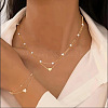 Heart Alloy & Plastic Imitation Pearls Round Beaded Necklaces & Double Layer Bracelets Sets FS-WGC2DB5-01-1