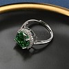 925 Sterling Silver Micro Pave Cubic Zirconia Finger Rings RJEW-B134-01B-05-3