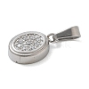 Ion Plating(IP) 304 Stainless Steel Micro Pave Cubic Zirconia Pendants STAS-Z107-02P-02-2