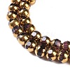 Electroplate Glass Beads Strands EGLA-Q128-04A-FP05-3