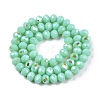 Electroplate Opaque Solid Color Glass Beads Strands EGLA-A044-P8mm-L14-3