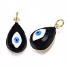 Real 16K Gold Plated Brass Enamel Pendants KK-S061-78A-NR-1