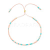 Adjustable Glass Seed Bead Slider Bracelets for Women VT9382-60-1