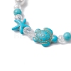 Synthetic Turquoise Beads Stretch Bracelets for Women BJEW-TA00601-3